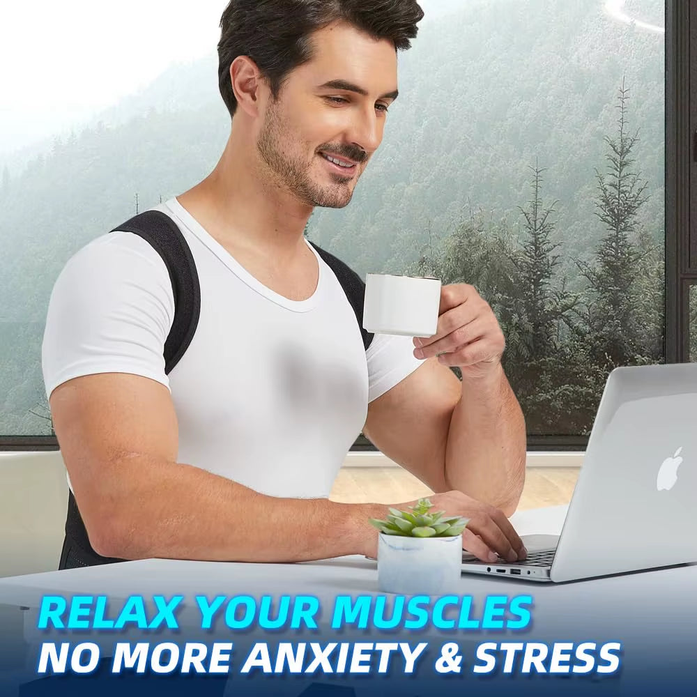 Back Brace Posture Support for Women and Men, Shoulder Straightener, Adjustable Full Back Support for Upper and Lower Back