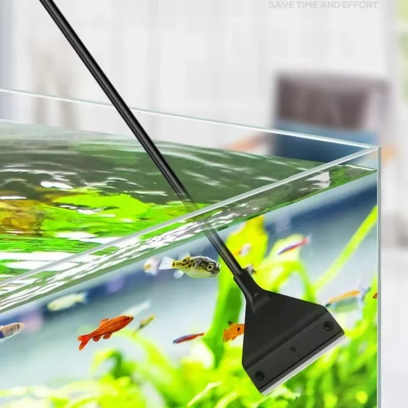 Algae scraper in use in planted aquarium