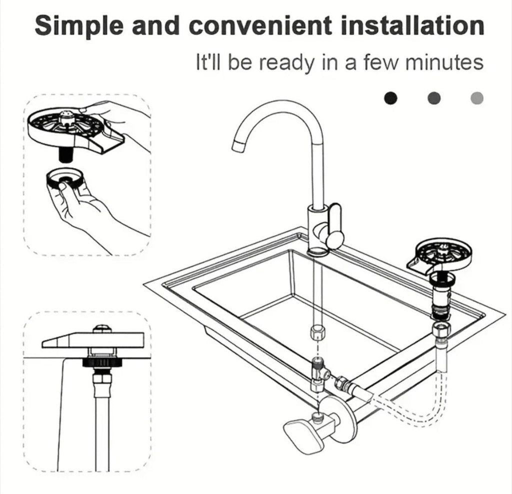 Automatic Cup Washer Faucet Glass Rinser Kitchen Sink Bar FREE SHIPPING