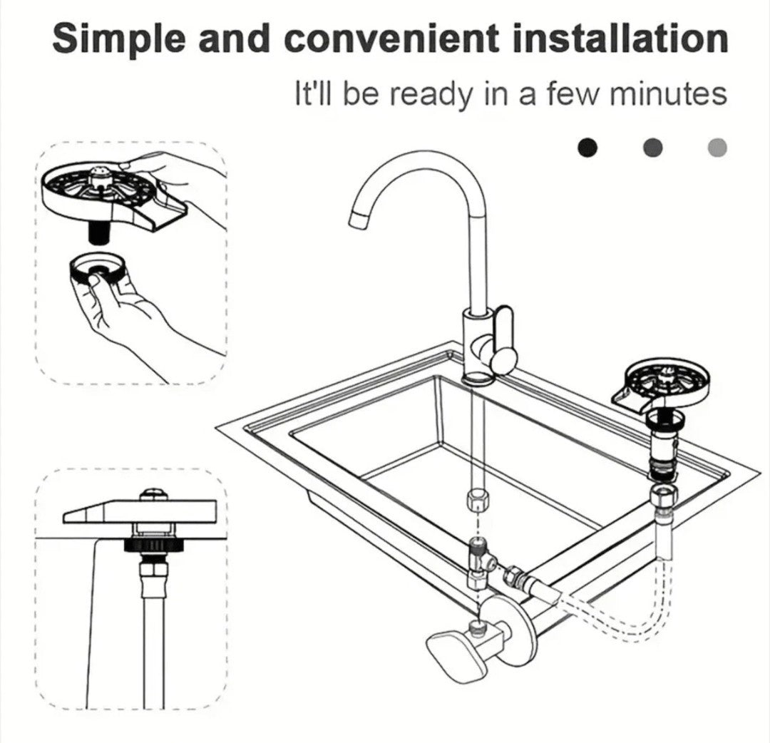 Automatic Cup Washer Faucet Glass Rinser Kitchen Sink Bar FREE SHIPPING