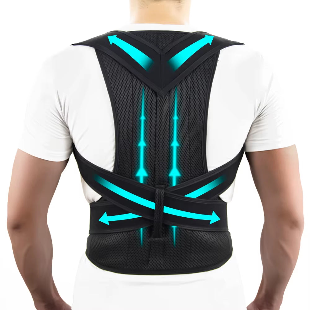 Back Brace Posture Support for Women and Men, Shoulder Straightener, Adjustable Full Back Support for Upper and Lower Back