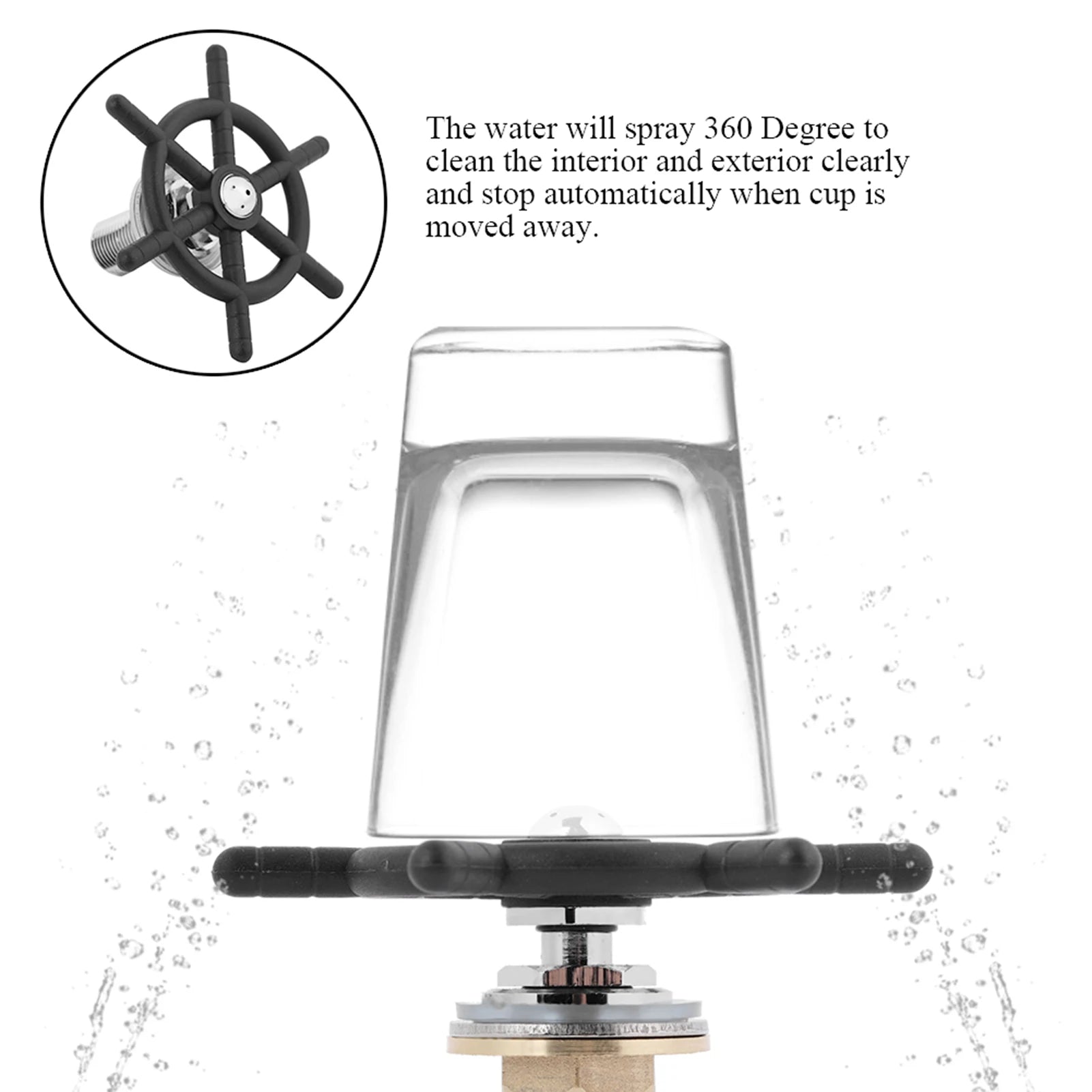 Stainless Steel Bar Glass Rinser Faucet Head Rinser for Beer Glass Coffee Cup Pitcher Rinser Faucet Head